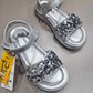 Silver girls sandal