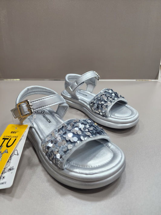 Silver girls sandal