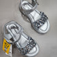 Silver girls sandal