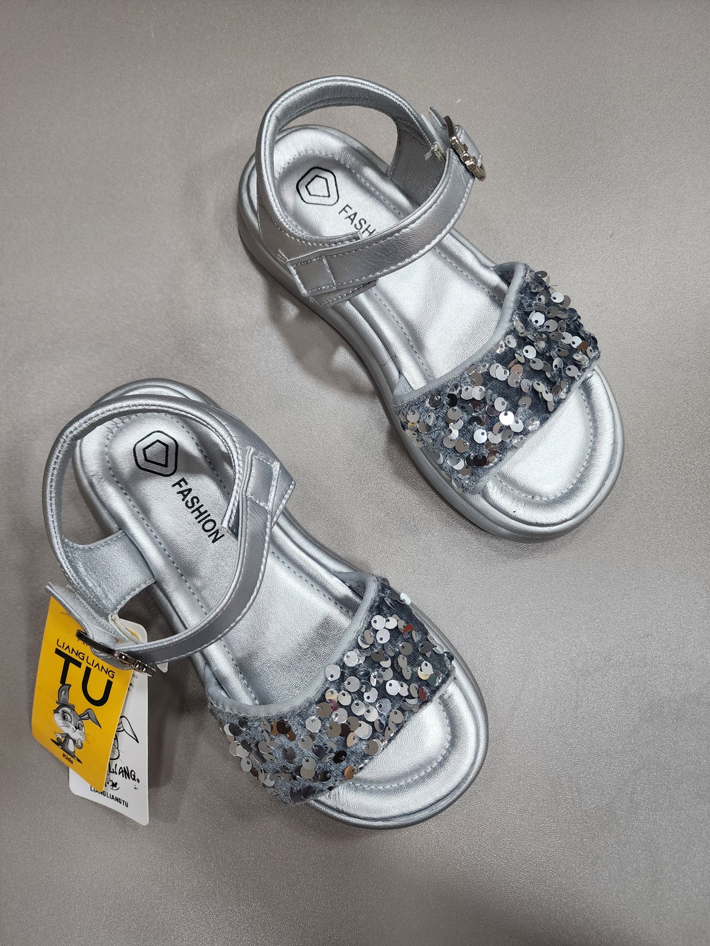 Silver girls sandal