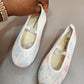 Stock flat shoes(white/blue/pink) stripes.