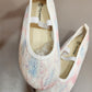 Stock flat shoes(white/blue/pink) stripes.