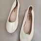 Stock flat shoes(white shiny)