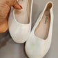 Stock flat shoes(white shiny)