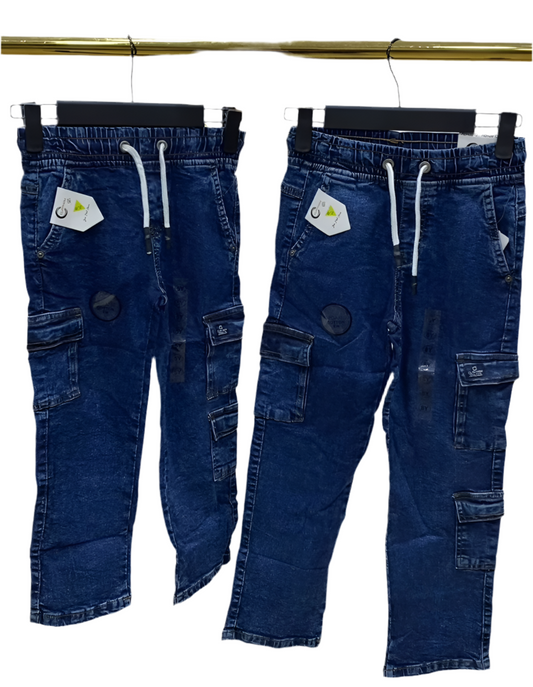 Boys Solid cargo jeans (pick a size higher for a better fit)