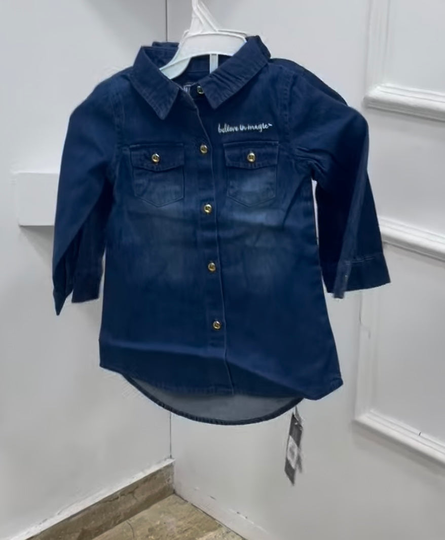 Girls jean shirt gown