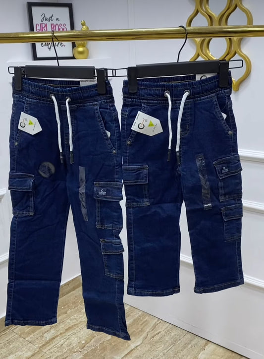 Boys Solid cargo jeans (pick a higher size for a better fit)