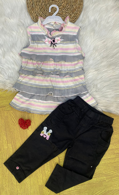 Girls 2 piece set(3 Quarter Short)