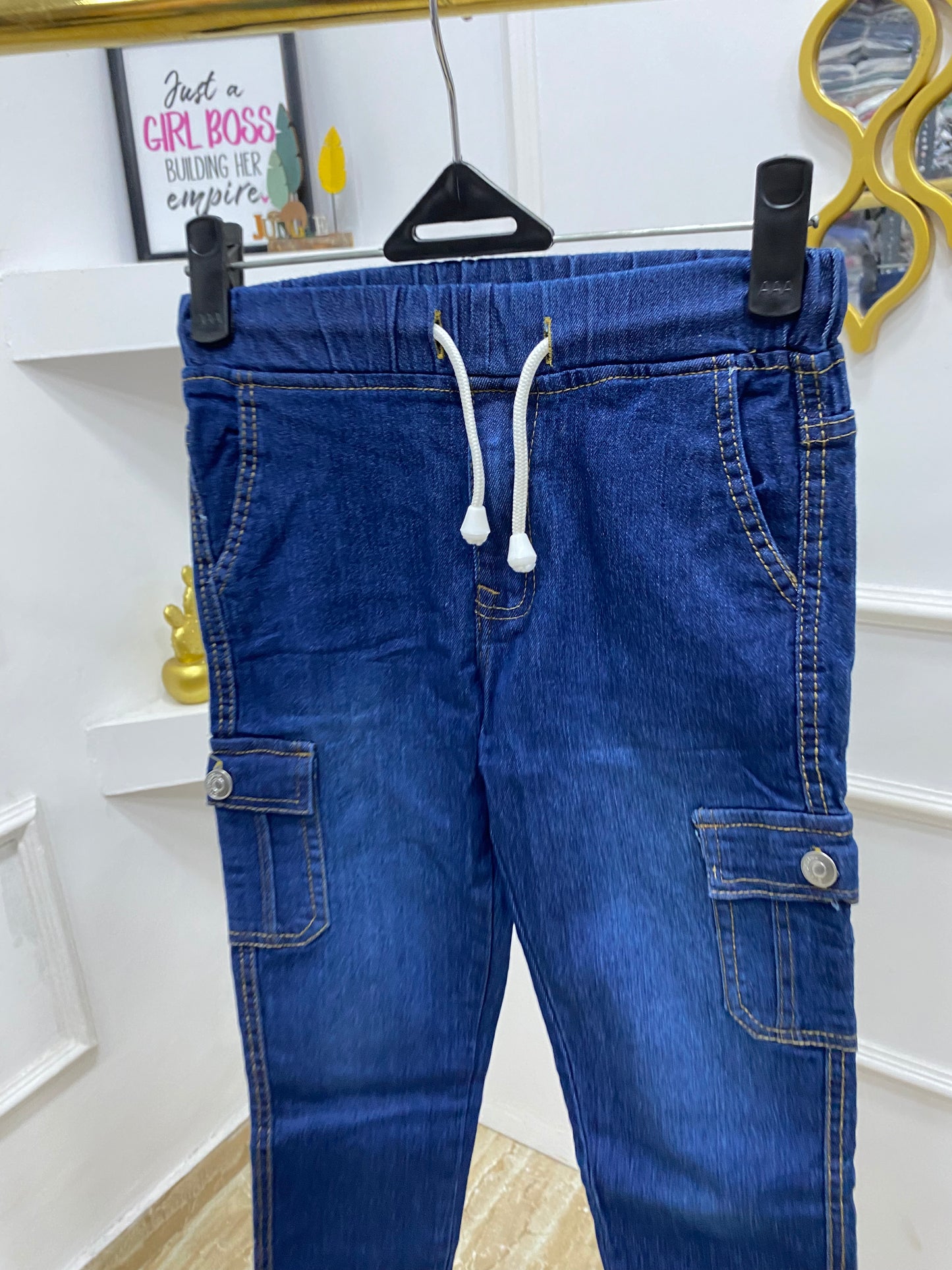 Boys cargo jean pencil design(run small)