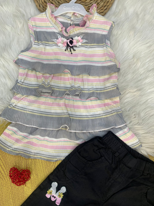 Girls 2 piece set(3 Quarter Short)